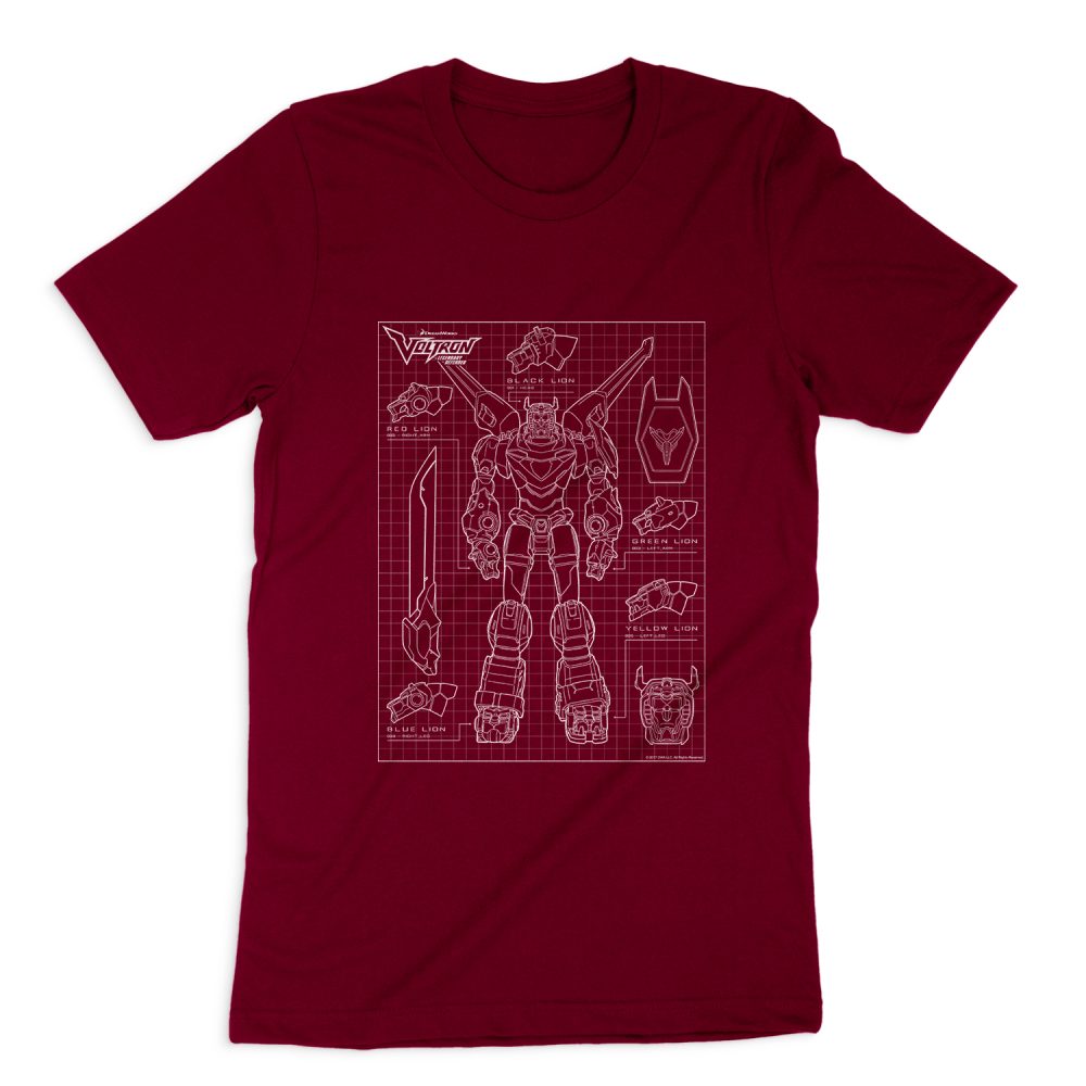 VOLTRON VOLTRON SCHEMATIC SHORT SLEEVE T-SHIRT