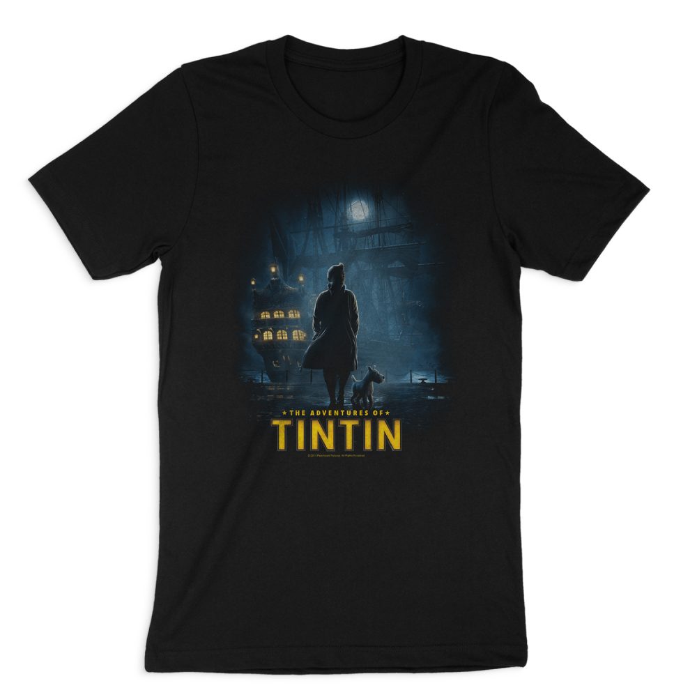 THE ADVENTURES OF TINTIN TITLE POSTER SHORT SLEEVE T-SHIRT