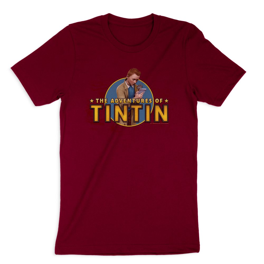 THE ADVENTURES OF TINTIN LOOKING FOR CLUES SHORT SLEEVE T-SHIRT