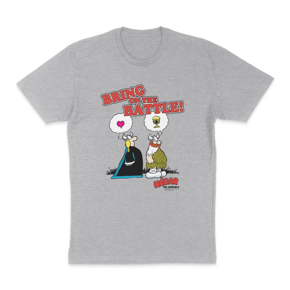 HAGAR THE HORRIBLE BRING ON THE BATTLE SHORT SL;EEVE T-SHIRT