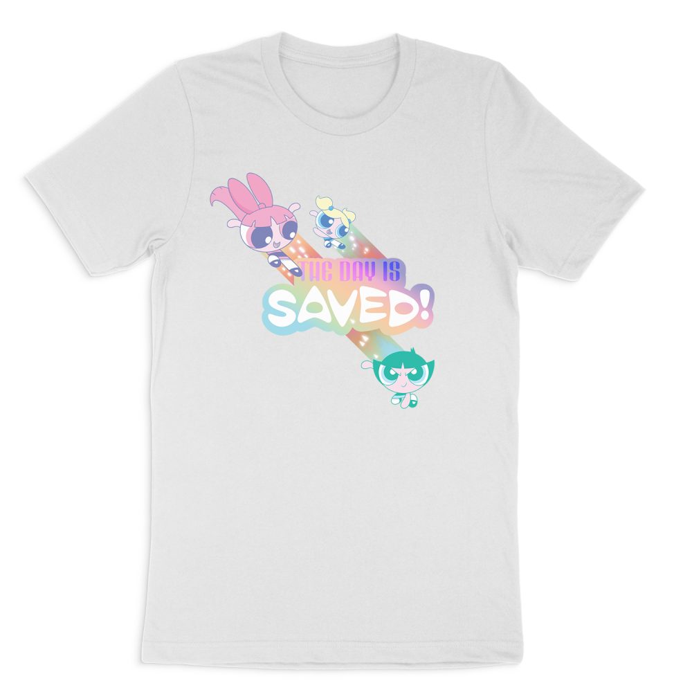 POWERPUFF GIRLS THE DAY IS SAVED SHORT SLEEVE T-SHIRT