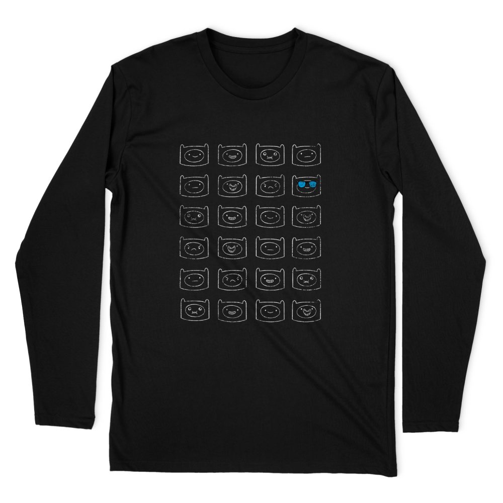 ADVENTURE TIME FINN FACES LONG SLEEVE T-SHIRT