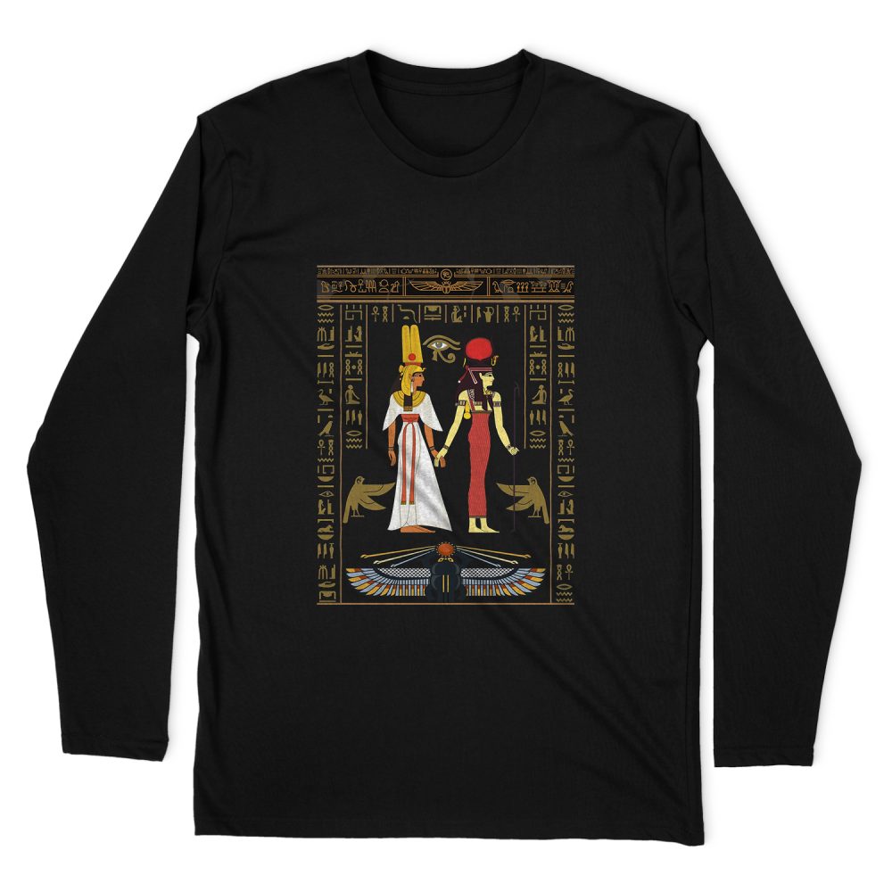 ISIS AND NEFERTITI EGYPTIAN GODDESS LONG SLEEVE T-SHIRT