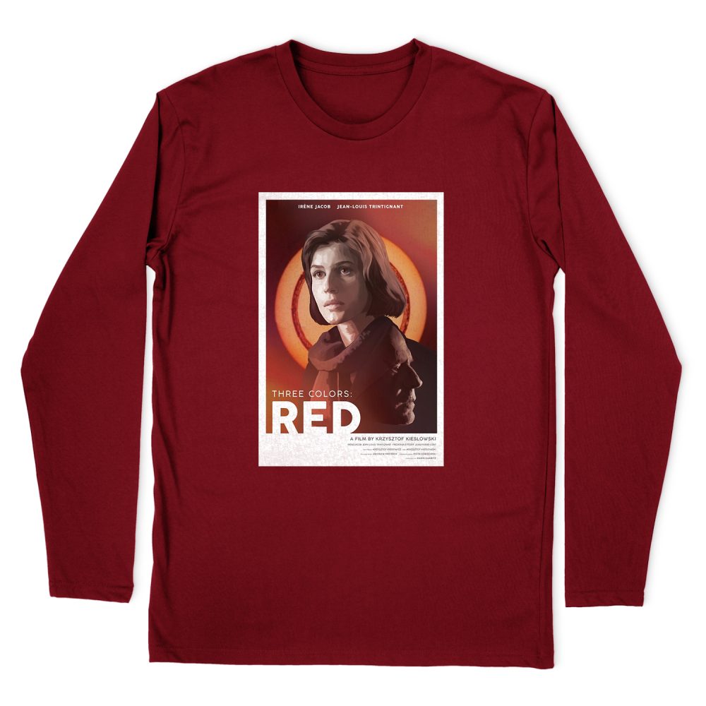 KRZYSZTOF KIESLOWSKI - THREE COLORS RED POSTER LONG SLEEVE T-SHIRT