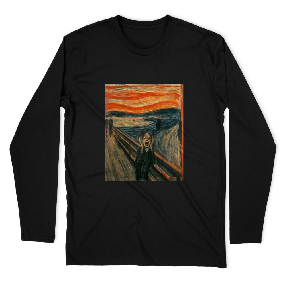 DWIGHT SCHRUTE -  SCREAM PAINTING LONG SLEEVE T-SHIRT