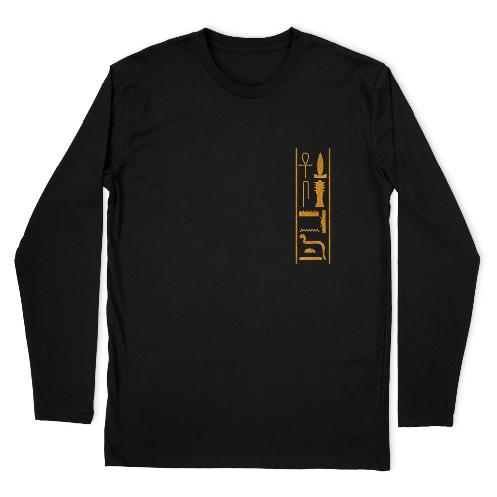 GOLD HIEROGLYPHIC LONG SLEEVE T-SHIRT