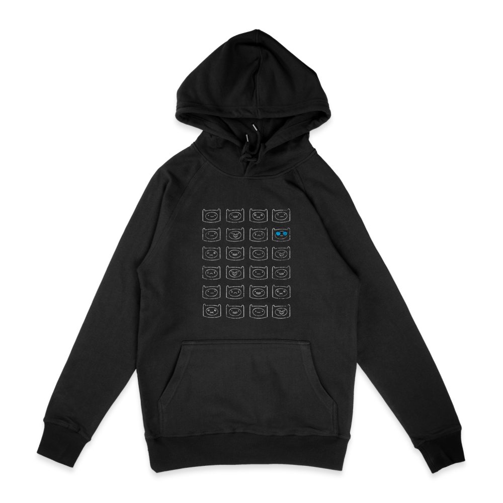 ADVENTURE TIME FINN FACES HOODIE