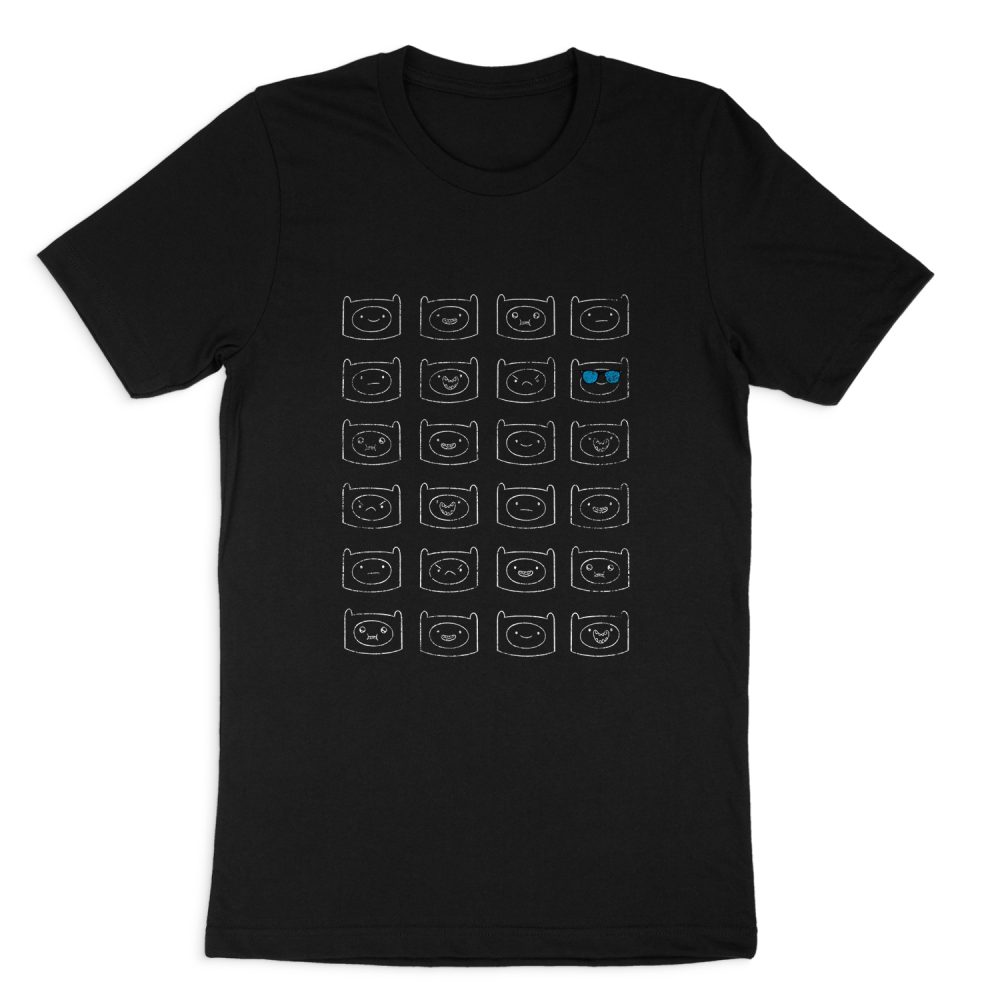 ADVENTURE TIME FINN FACES SHORT SLEEVE T-SHIRT