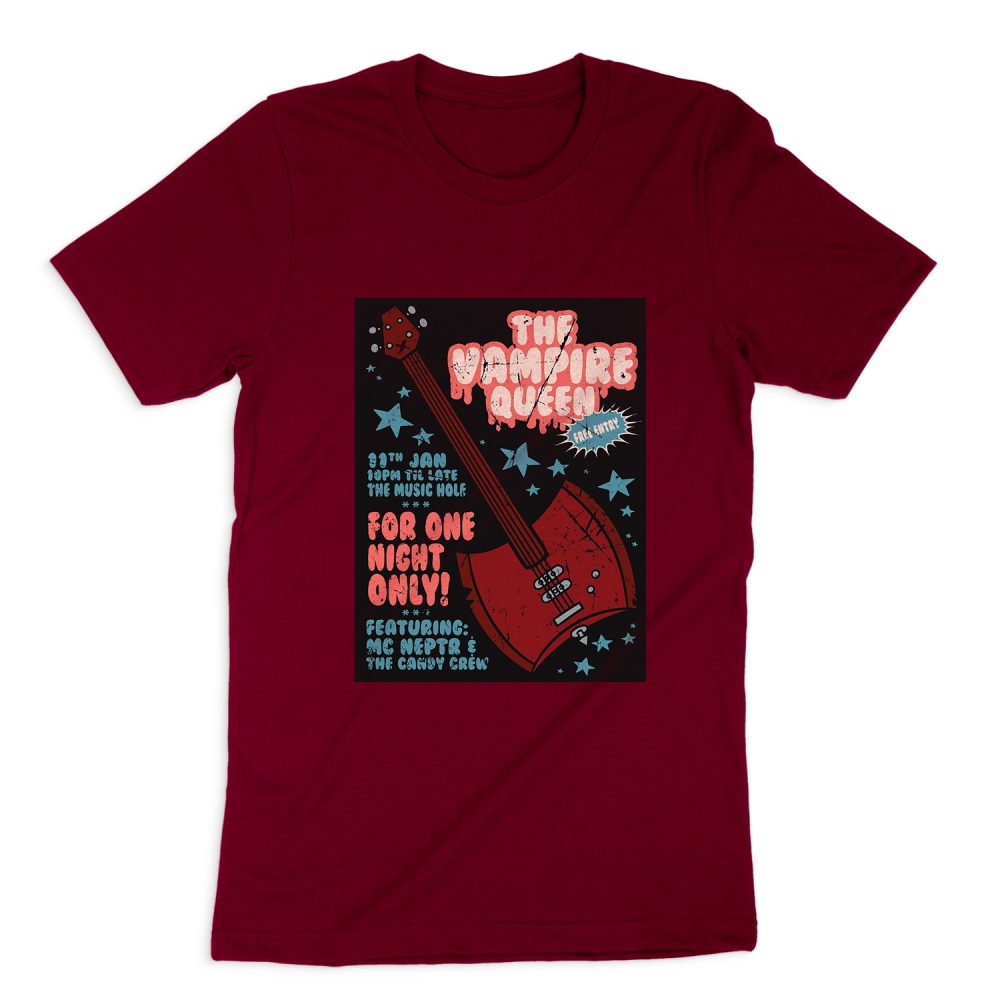 THE VAMPIRE QUEEN MUSIC POSTER  SHORT SLEEVE T-SHIRT