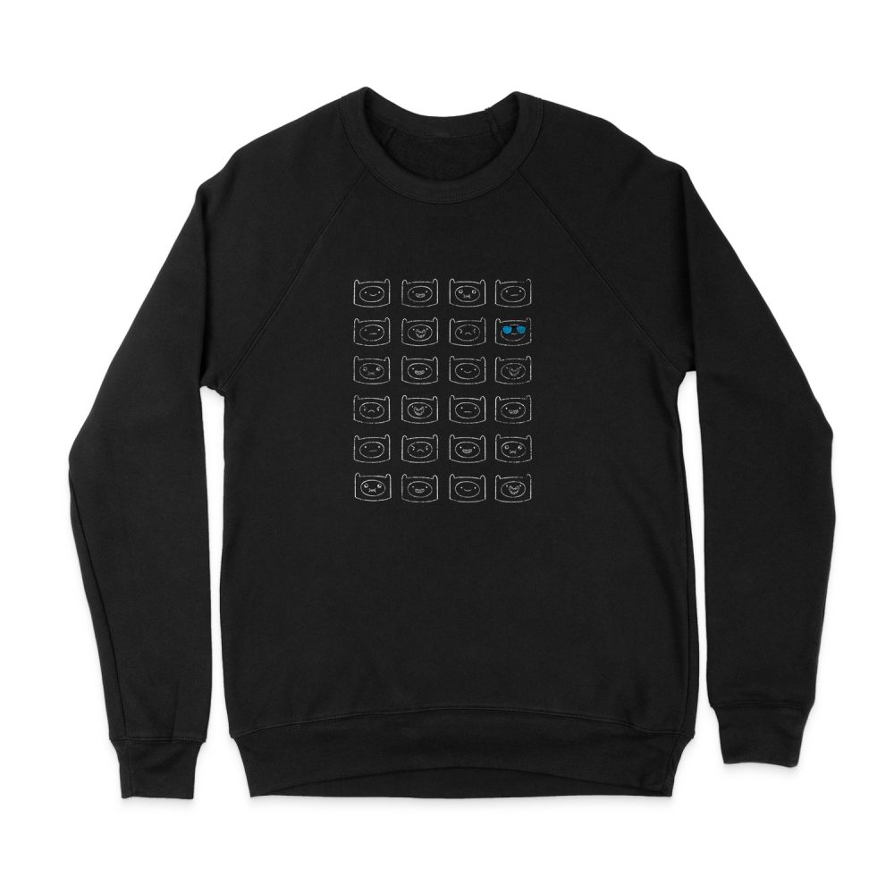 ADVENTURE TIME FINN FACES SWEATSHIRT