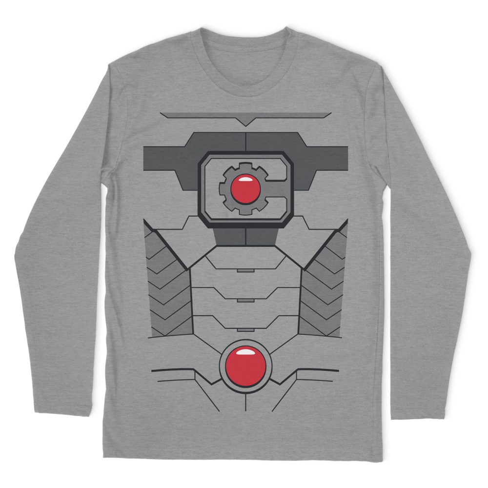 JUSTICE LEAGUE CYBORG COSTUME UNIFORM LONG SLEEVE T-SHIRT