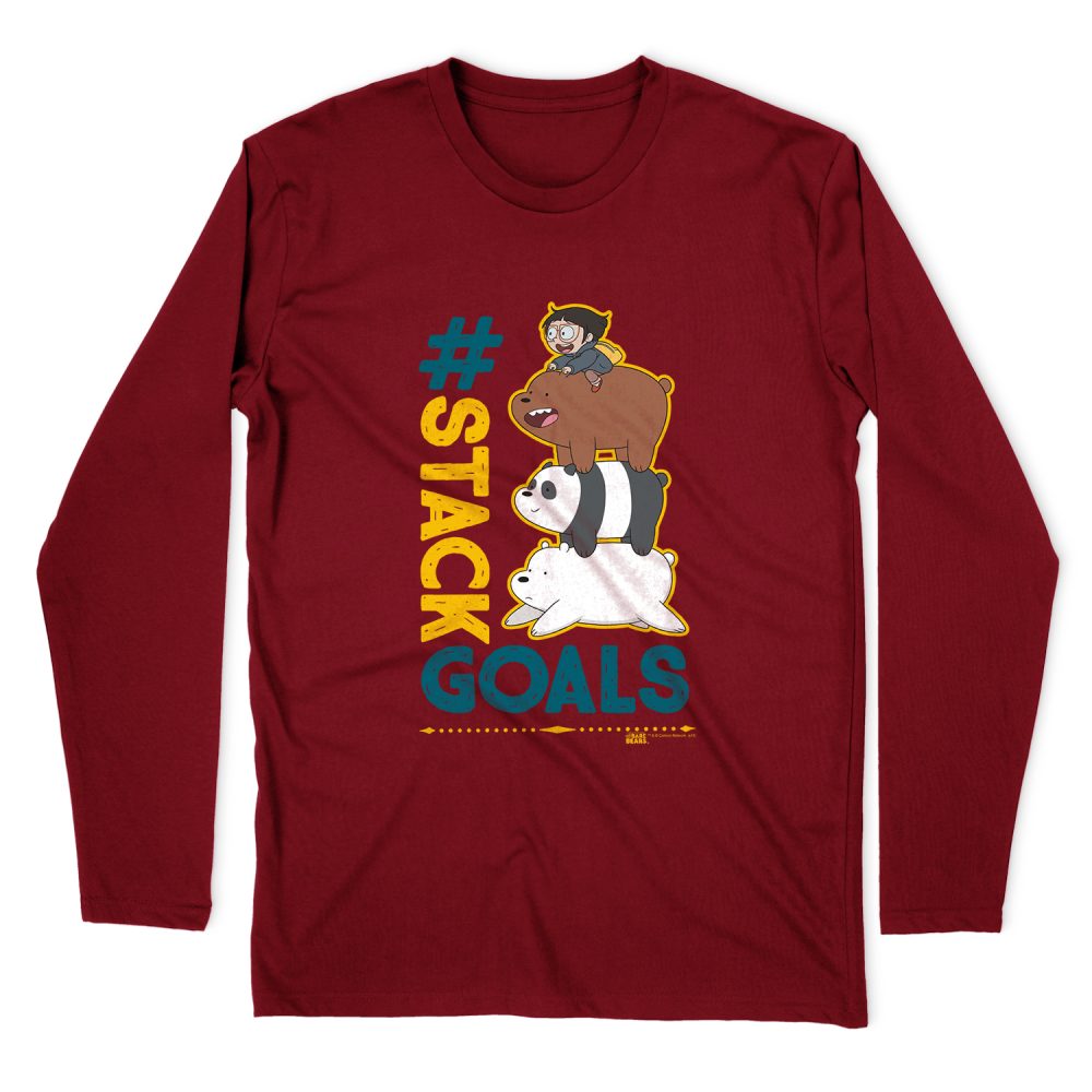 WE BARE BEARS STACK GOALS LONG SLEEVE T-SHIRT