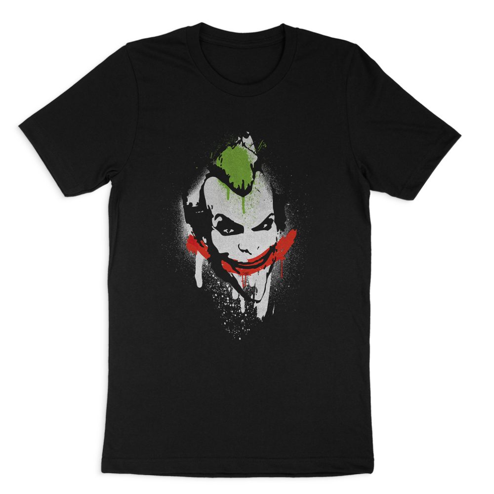 BATMAN - ARKHAM THE JOKER SPRAYPAINT SMILE SHORT SLEEVE T-SHIRT