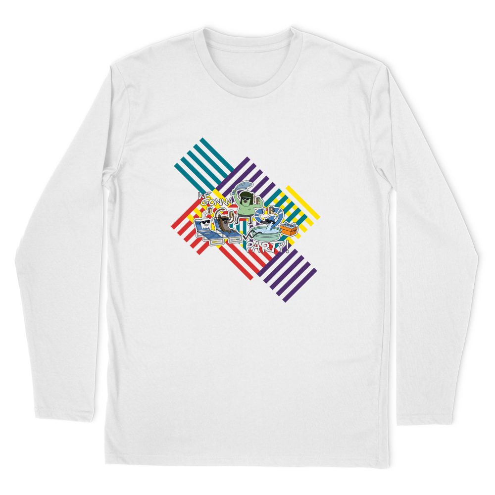 REGULAR SHOW WE GONNA PARTY LONG SLEEVE T-SHIRT